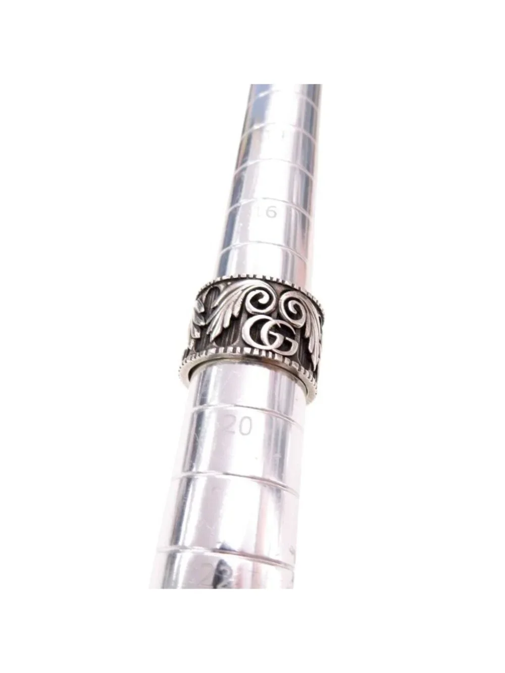 Gucci Double Leaf Motif 925 Sterling Silver Ring
